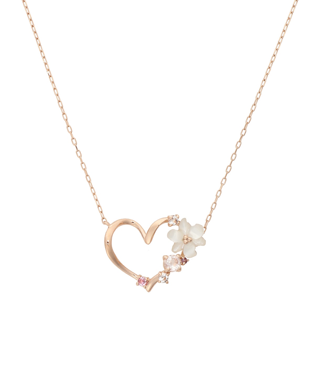 K10 PG ハートガーランドネックレス(40cm K10 PG): Samantha