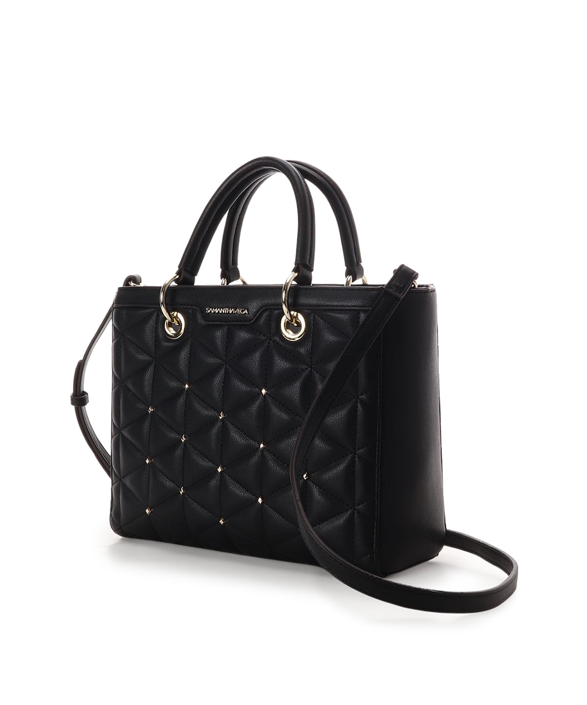 キルティングスタッズスクエアバッグ(FREE ブラック): SAMANTHAVEGA