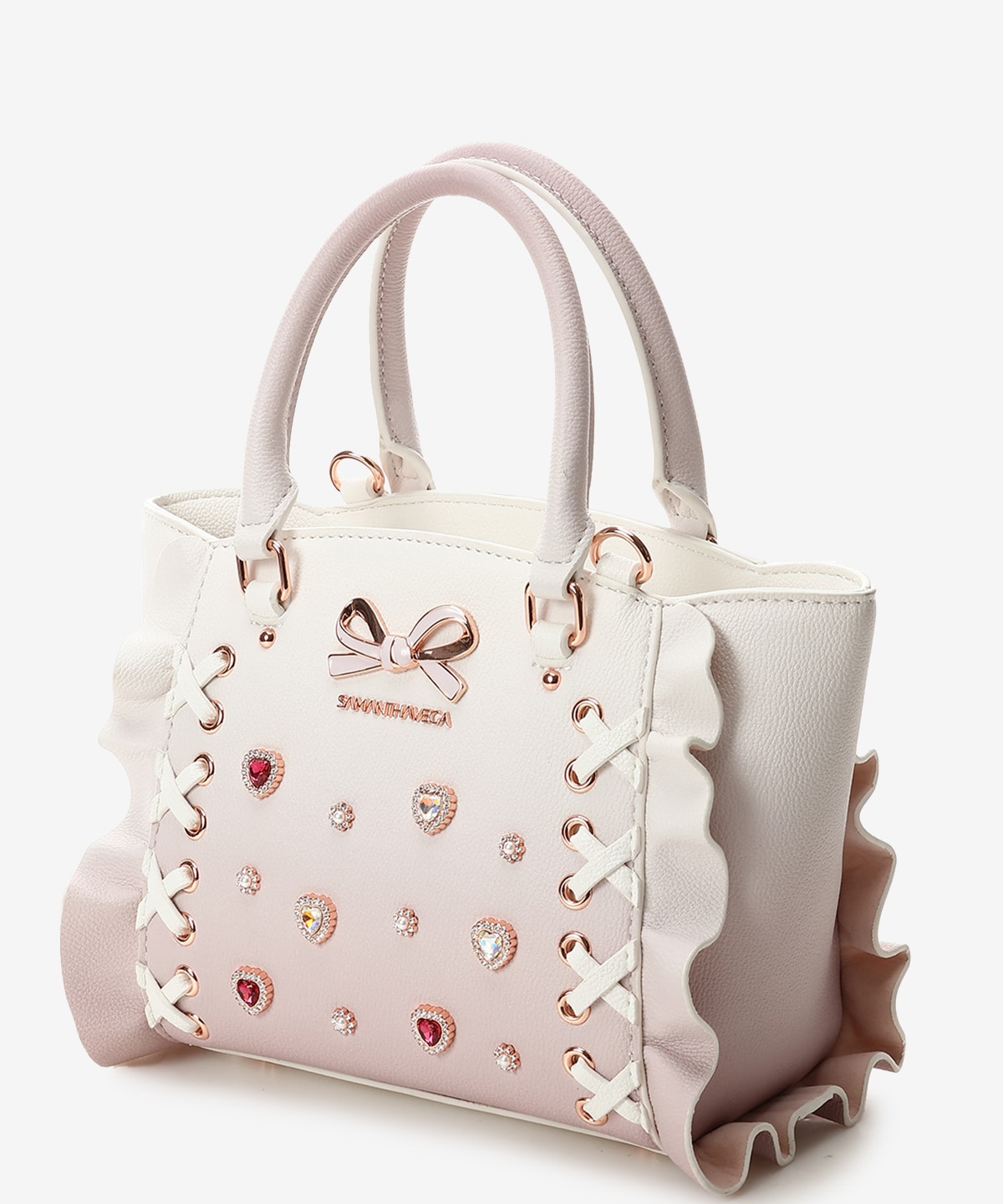 レースアップハートビジューグラデーションフラッタ―(ミニ)(FREE