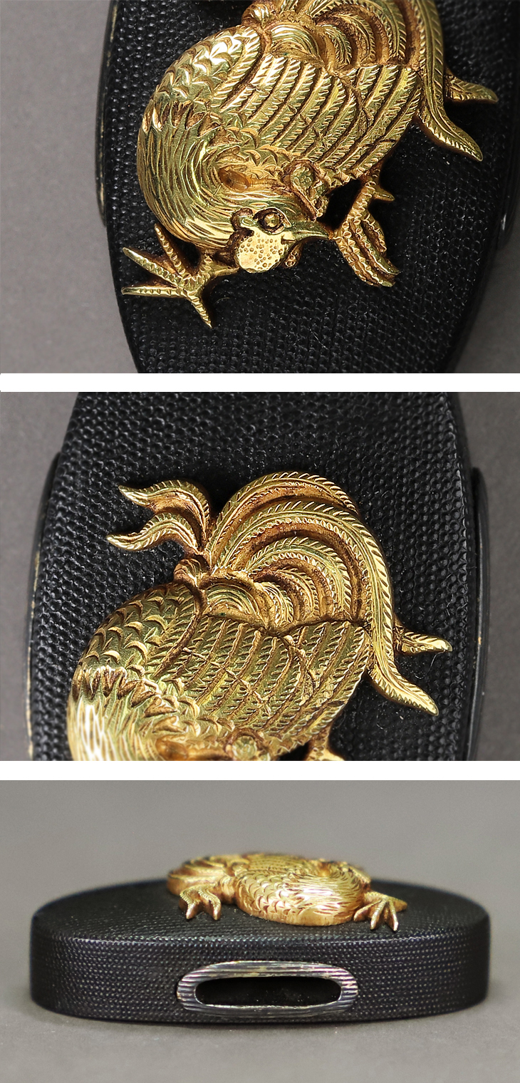 煙草入れ金具 達磨 金工象嵌 在銘 春明法眼 後藤法眼 二つセット 骨董