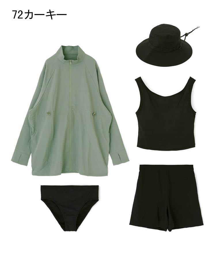 紫外線防止】【UVカット】WEB限定 バケットハット付きUVカットリブ