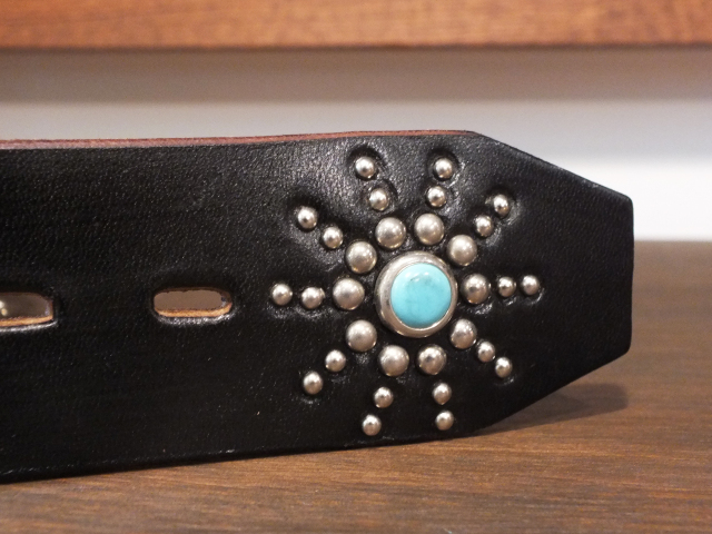 送料無料】通販 札幌 HTC BELT END ONLY #STARBURST TURQUOISE レザー