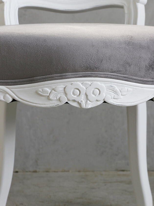 SGDダイニングチェアCHARM BDホワイト&ライトグレーベルベット