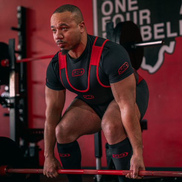 SBDのパワーリフティングシングレットは大変集中力を高めやすい
