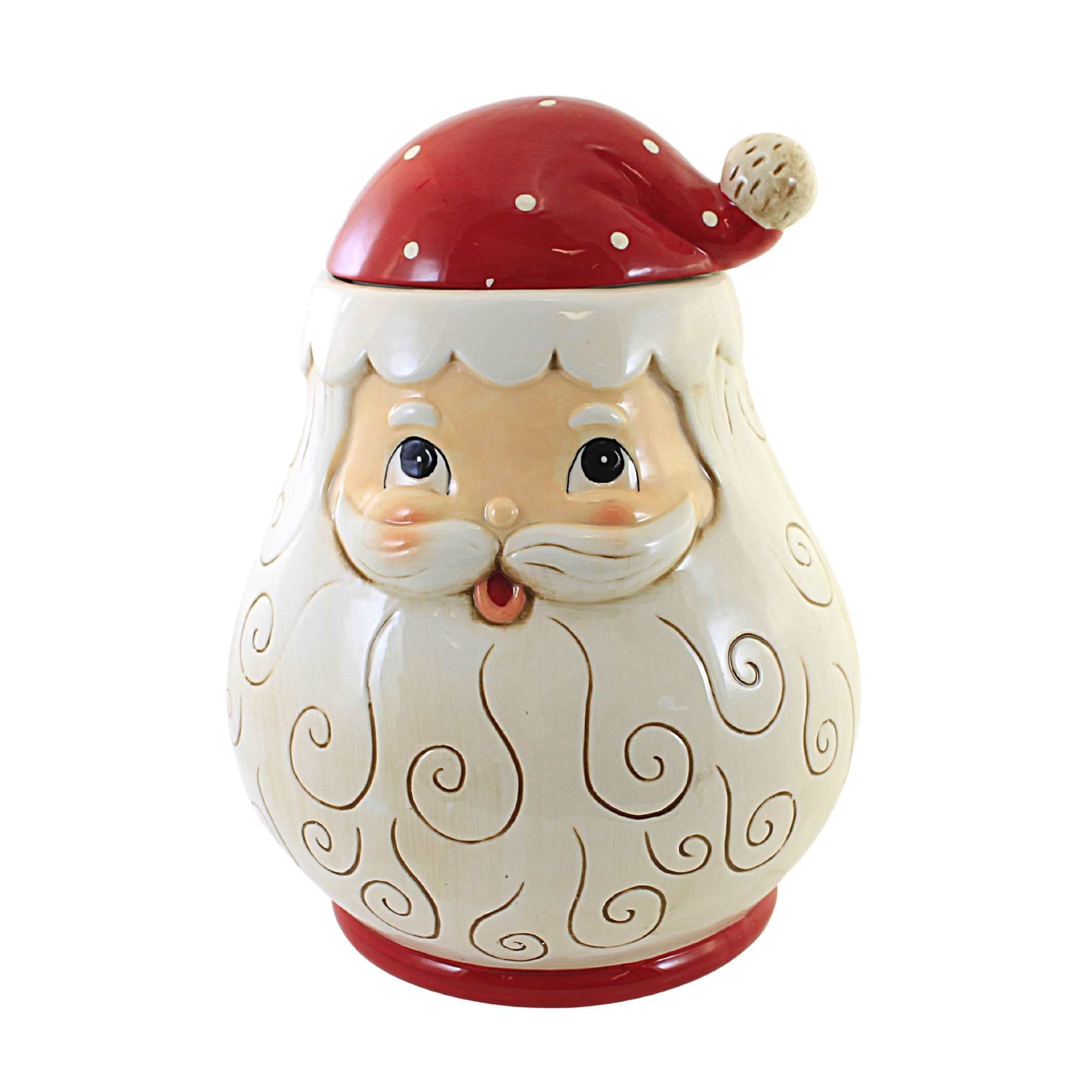 Tabletop Jolly Santa Cookie Jar Dolomite Christmas Claus Johanna