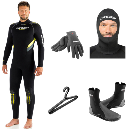 Cressi 5mm Castoro Men's Full Wetsuit Package - Scuba