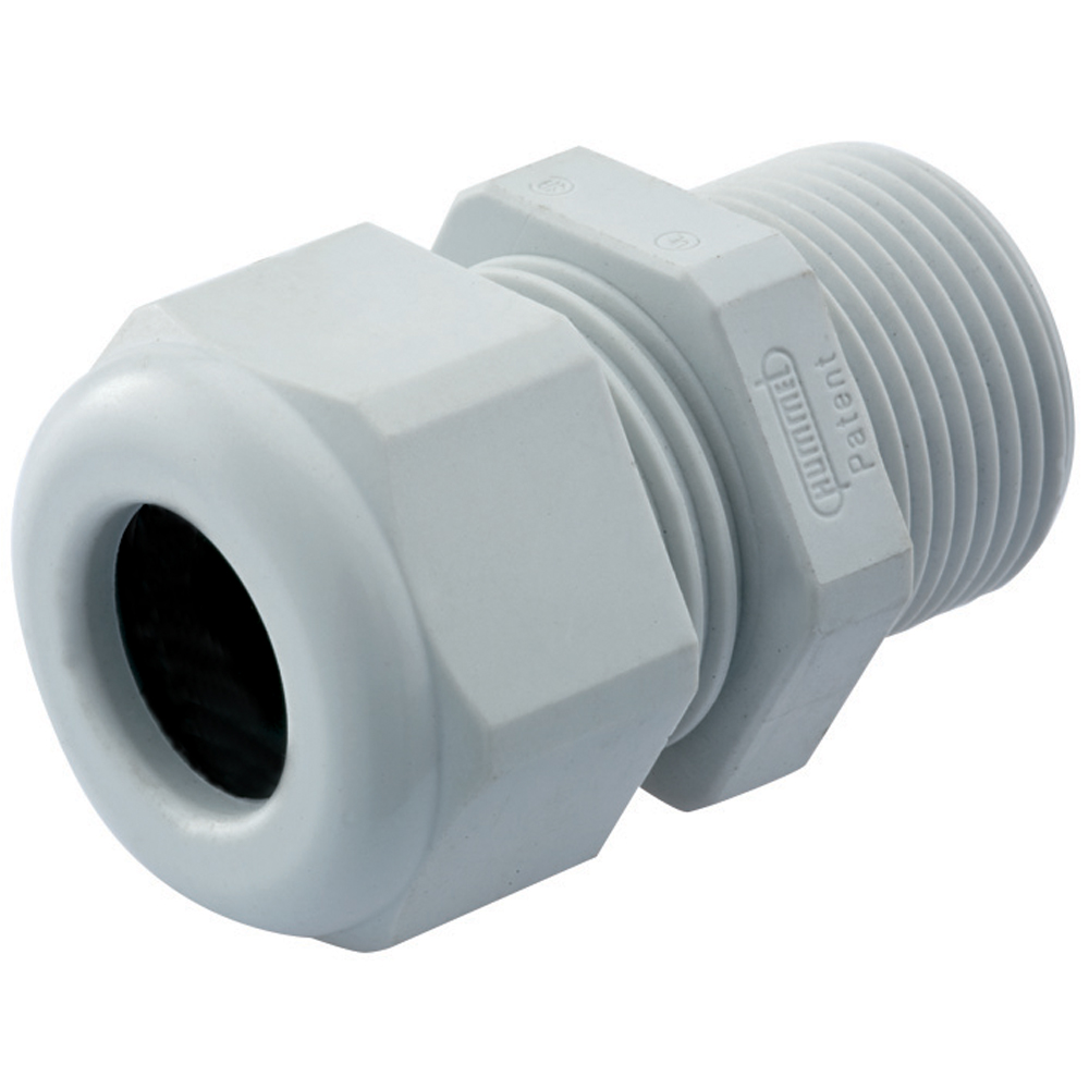M25 x 1.5 Gray Nylon Standard Dome Elongated Thread Cable Gland