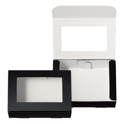 ケースN式 黒 フィルム窓付:化粧箱net【紙箱/小箱/ギフト箱】