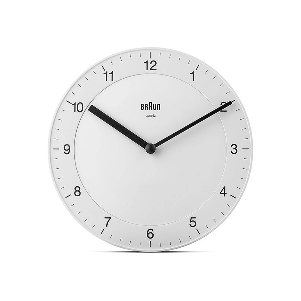 クラシック アナログ ウォールクロック BC06 φ200mm / ホワイトBraun