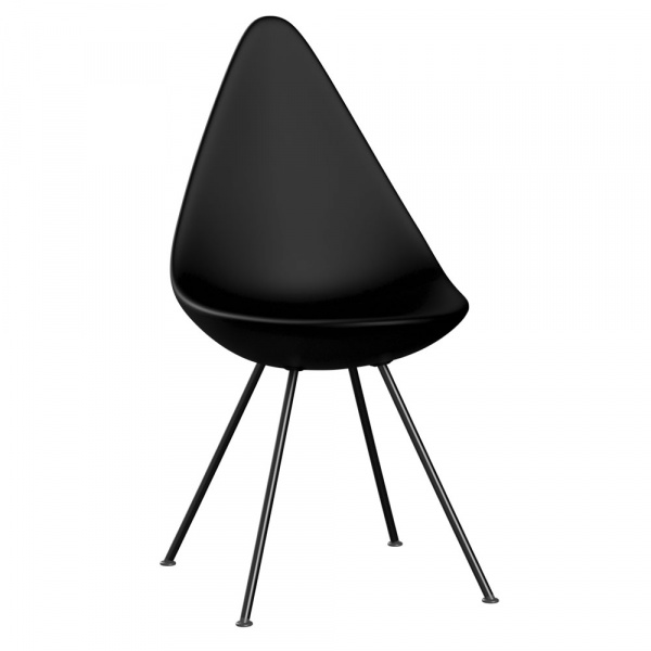 ドロップチェア SH46cm / ブラック×ブラック脚FRITZ HANSEN（フリッツ
