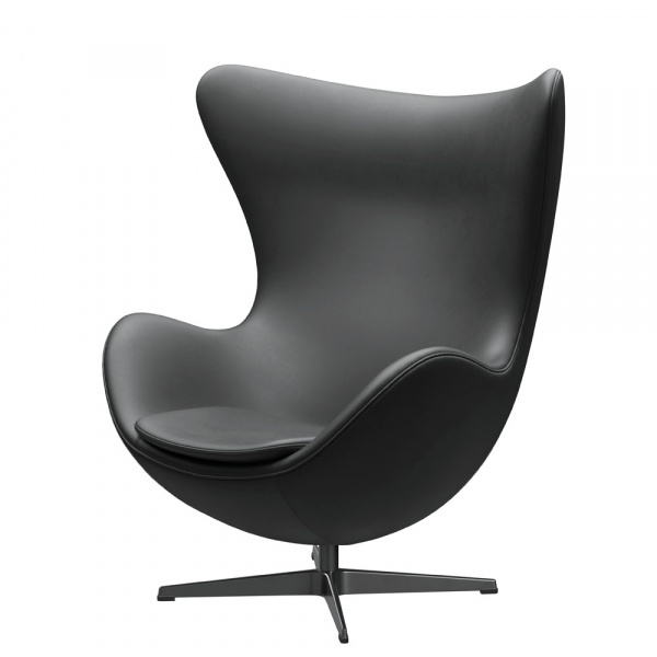 エッグチェア 3316 / エッセンシャルレザーブラック サテン脚FRITZ