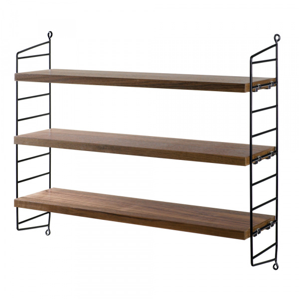 ストリングポケット ウォルナット×ブラック / 石膏ボードアンカー付き