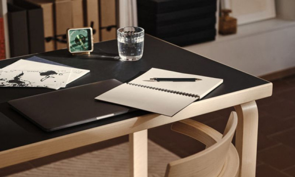 テーブル 80B W100×D60cm / ブラックリノリウムArtek（アルテック