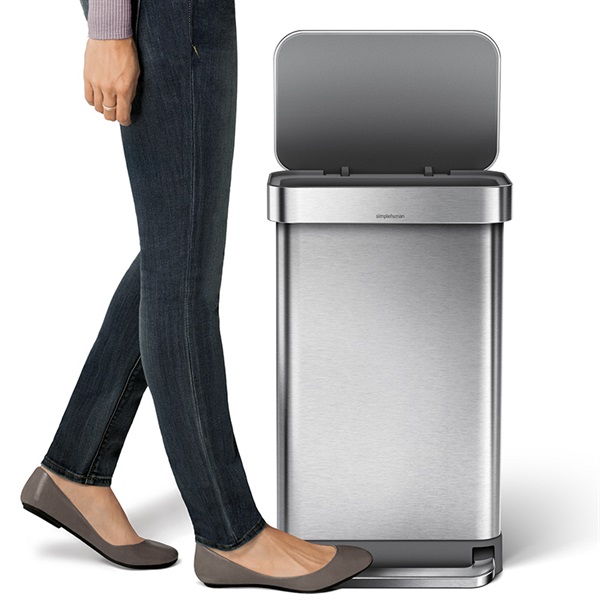 レクタンギュラーステップカン 45L / シルバー CW2024simplehuman