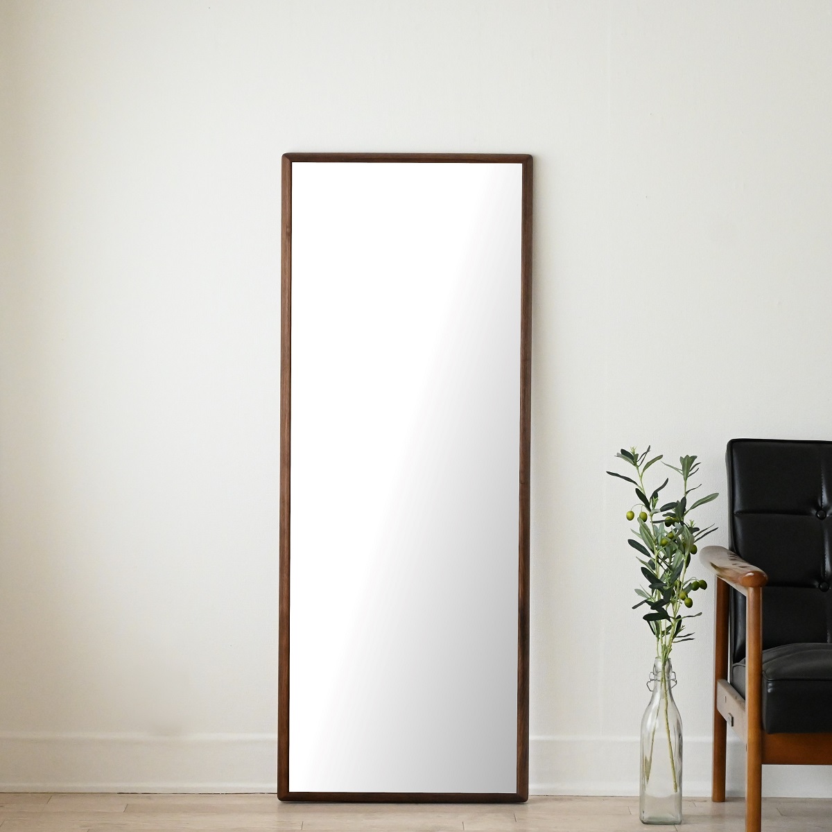 SENNOKI ステラ 全身鏡 姿見 壁掛けミラー 天然木 ウォールナット 48