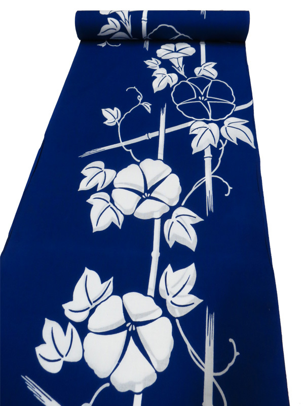 竺仙 紺地 朝顔 ゆかた｜着物のオンラインショップ | 染織近藤 新品