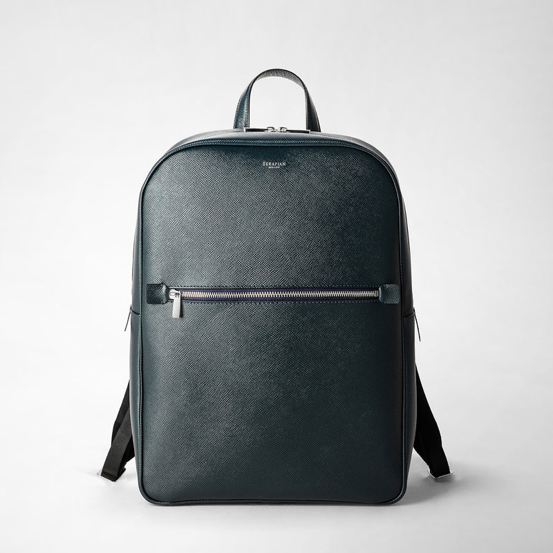 Backpack in evoluzione leather navy blue