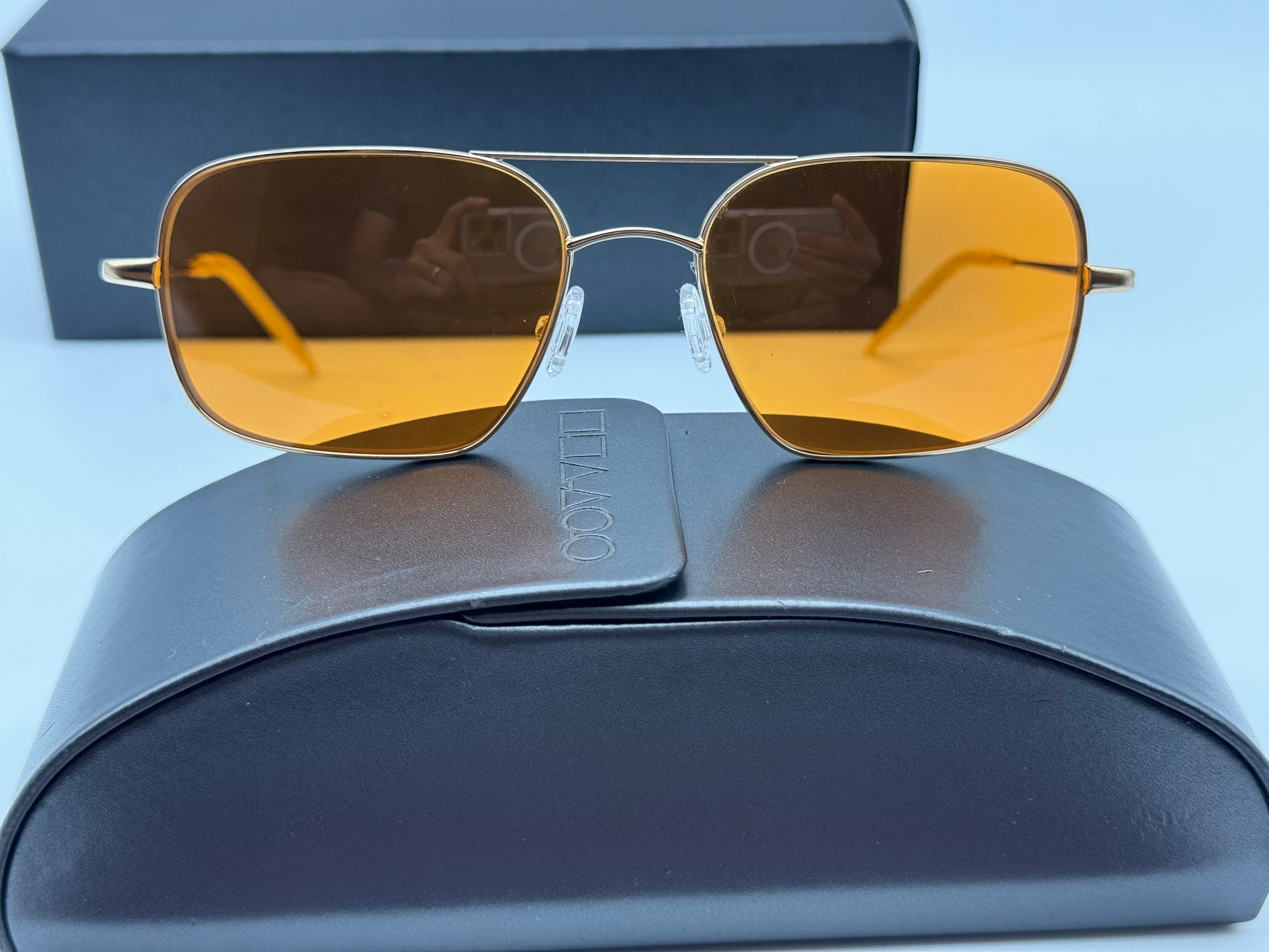 Oliver Peoples Victory 55 Gold VFX Cognac Burn Notice Michael