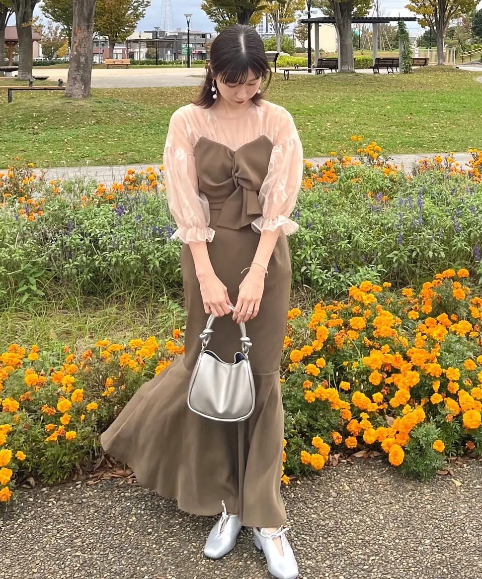 2サイズ】sheer puff dress（black） Acka.（エーシーケーエー）の