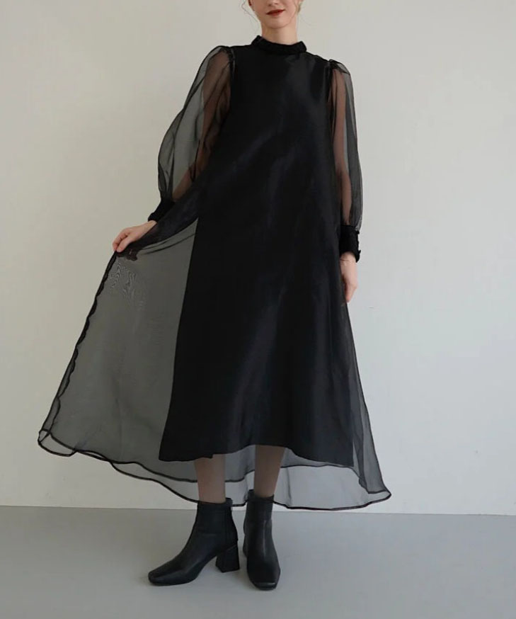 1サイズ】sheer over one-piece（black） Acka.（エーシーケーエー）の