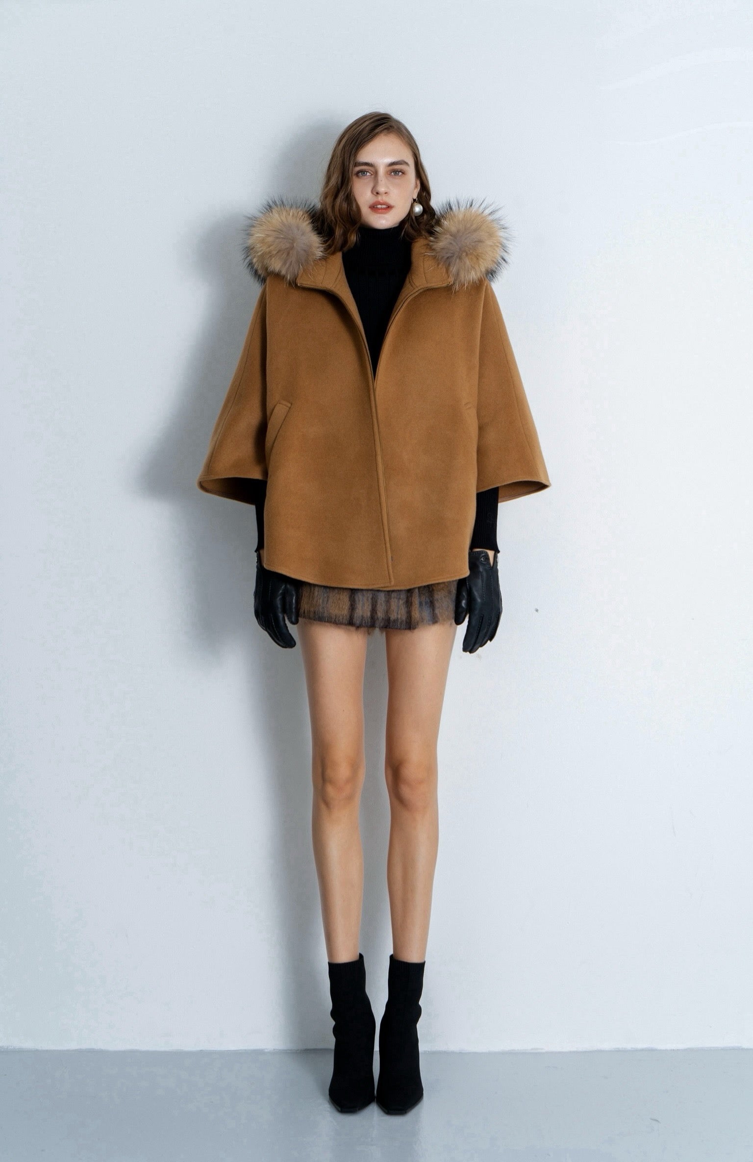 FOX fur cape coat – shéller / シェリエ