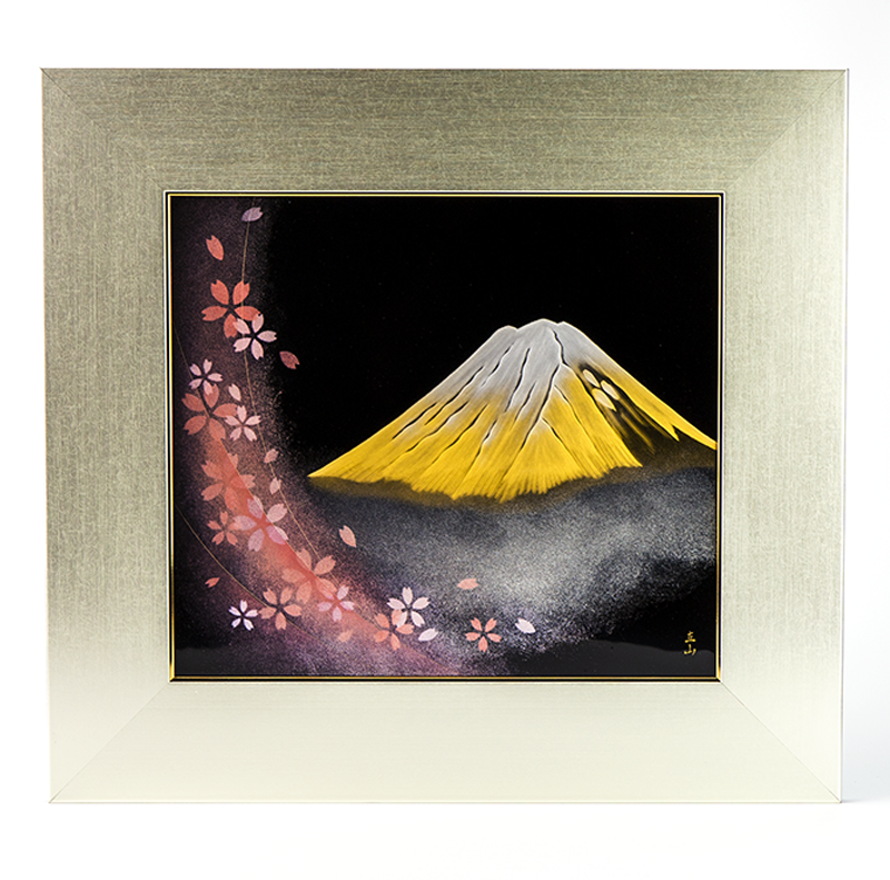 明治期？古漆器 富士風景図変わり 金蒔絵 五段重箱 a0386 明治期？