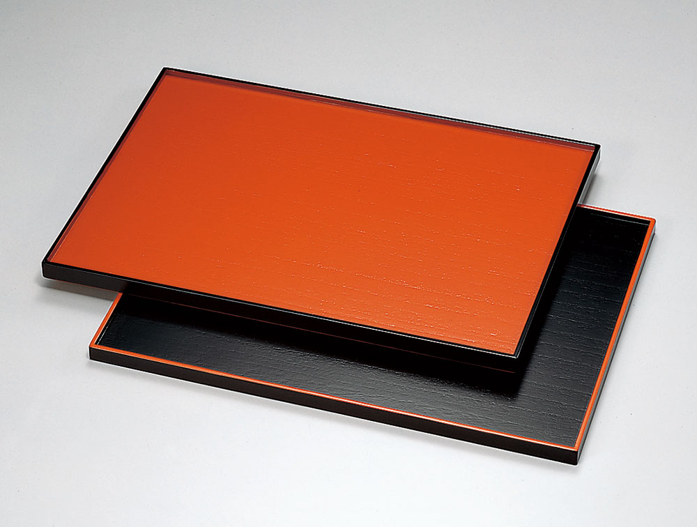 膳お盆・お膳-越前塗 桐 尺4両面長角膳［5枚］ | 越前漆器粂治郎