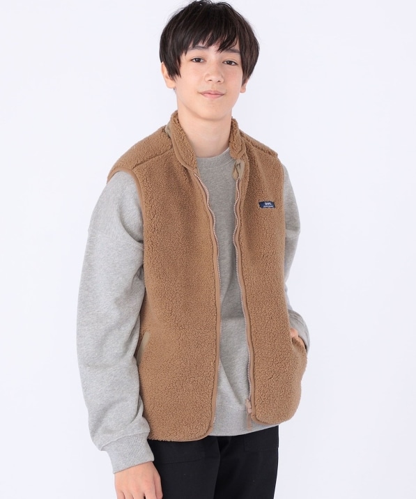 SHIPS KIDS:140～160cm/〈洗濯機可能〉ボア リバーシブル ベスト
