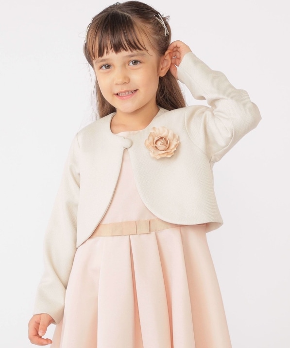 SHIPS KIDS:110～130cm / セレモニー ボレロジャケット コサージュ付き