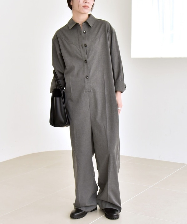 quaranciel:〈洗濯機可能〉レギュラーカラー ジャンプスーツ｜ SHIPS