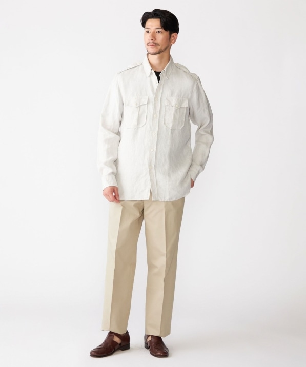 SHIPS別注】GUY ROVER: リネン キャンバス サファリシャツ｜ SHIPS
