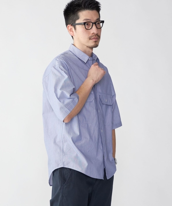 SHIPS: Wポケット ウォッシュド タイプライター ショートスリーブ