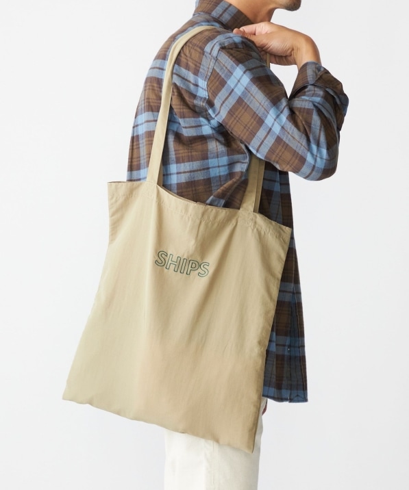 WEB限定】SHIPS: パッカブル ナイロン SHIPSロゴ エンブロイダリー