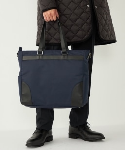 WEB限定】SHIPS: 合成皮革 ビズ トート バッグ (クラッチバッグ付き