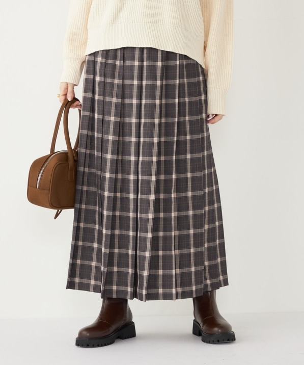SHIPS Colors:チェック ワイド プリーツ スカート｜ SHIPS 公式サイト