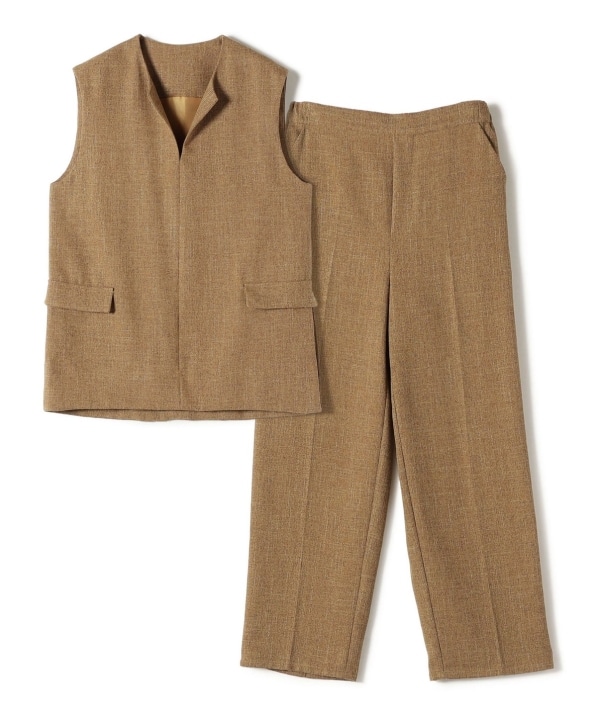 SHIPS Colors:〈手洗い可能〉ベスト × パンツ バスケット セットアップ