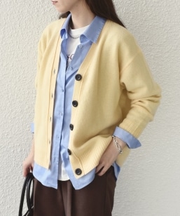 SHIPS any: AQUA カシミヤ ミックス Vネック ニット カーディガン