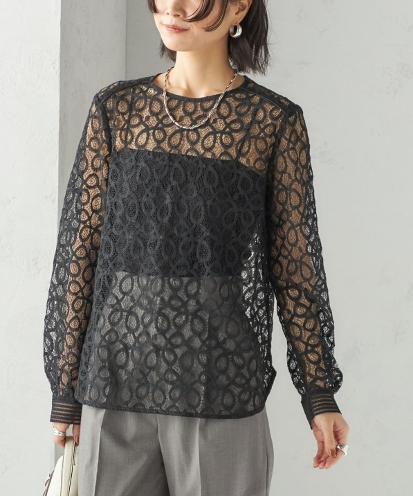 トゥワール コード レース ブラウス（ブラック）｜ SHIPS 公式サイト