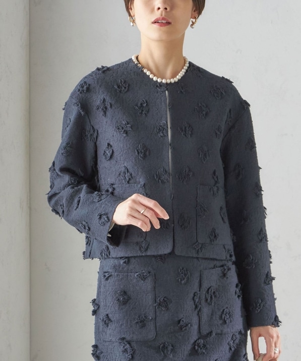 GIVENCHY Life ノーカラーウールジャケットセット 冬 9号 8346 ノー