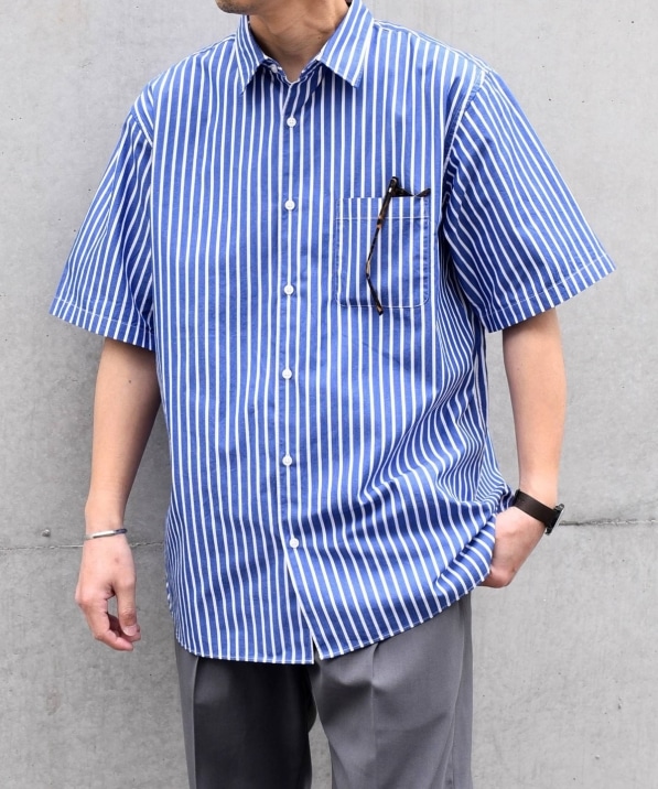 SHIPS any: ブルーパレット ソリッド / ストライプ リラックス