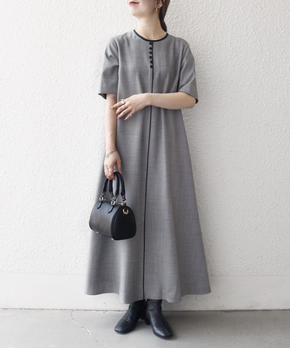 SHIPS any:〈洗濯機可能〉ウーステッド パイピング ボタン フレア