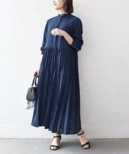 SHIPS any:〈洗濯機可能〉ダブルクロス ヨークカラー ワンピース［NAVY