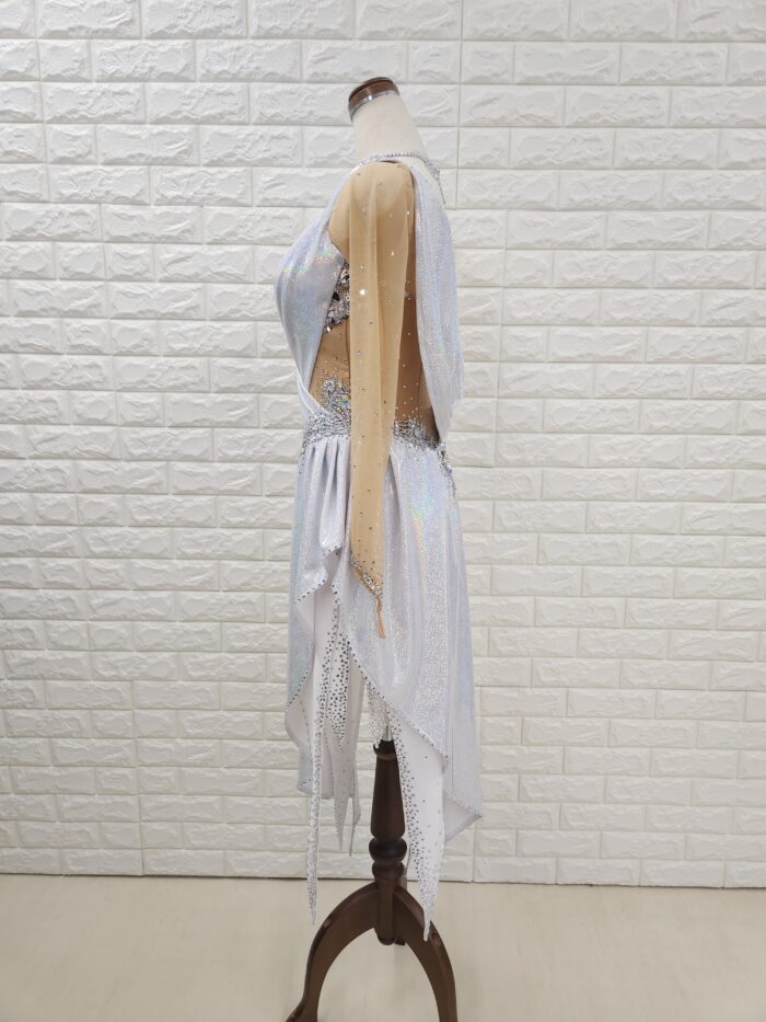 試着・レンタル・購入】社交ダンスドレス シルバー Lサイズ ラテン