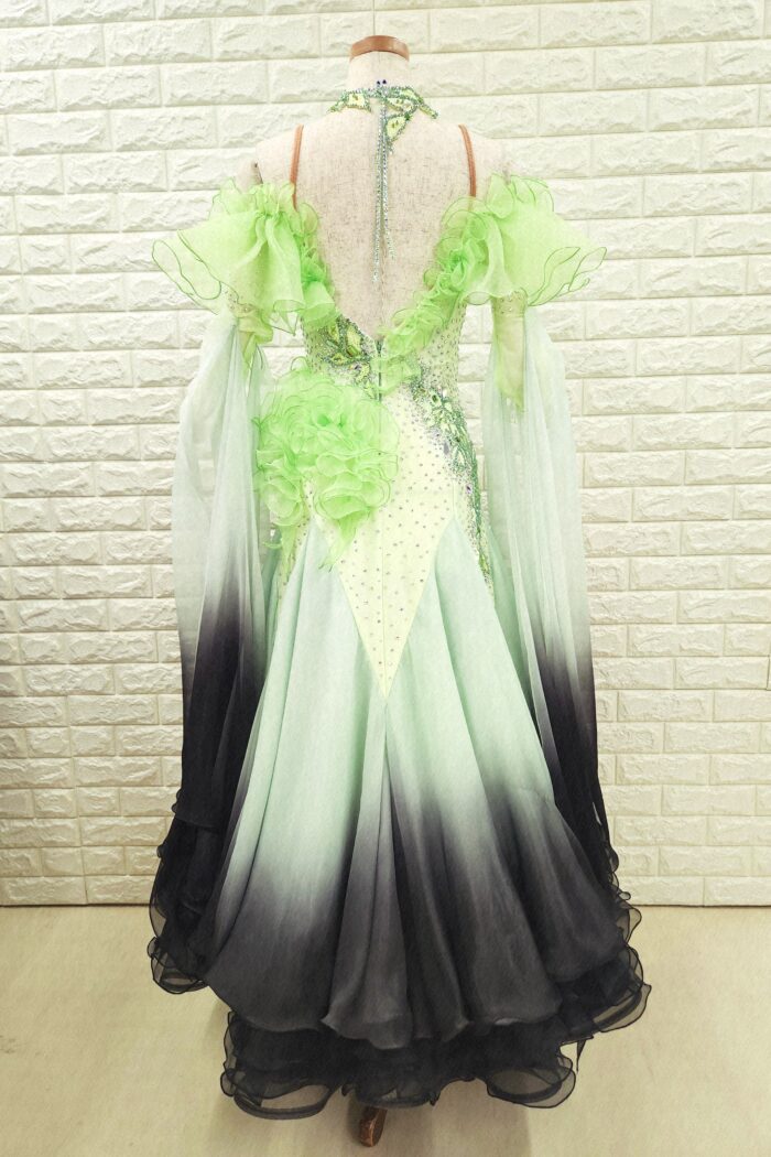 試着・レンタル・購入】社交ダンスドレス 黄緑 Mサイズ スタンダード