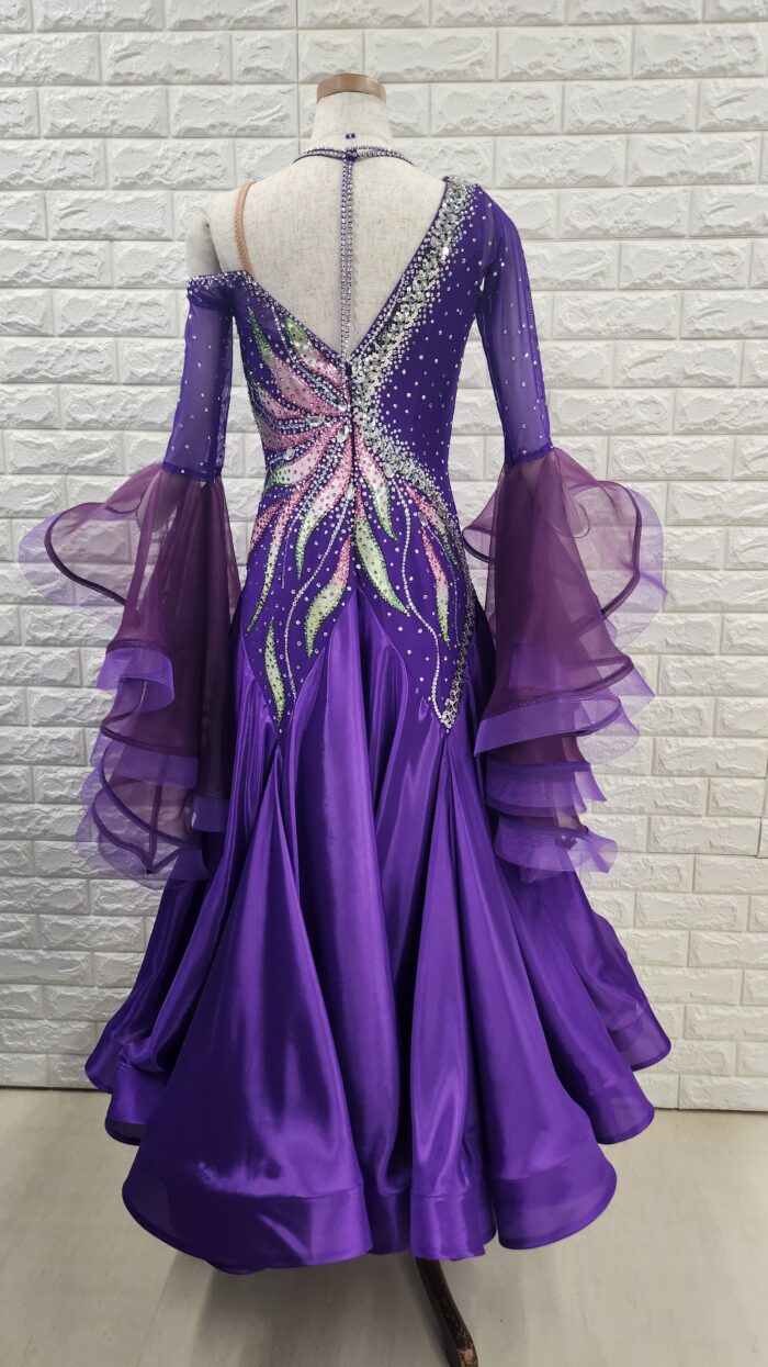 試着・レンタル・購入】社交ダンスドレス Lサイズ パープル