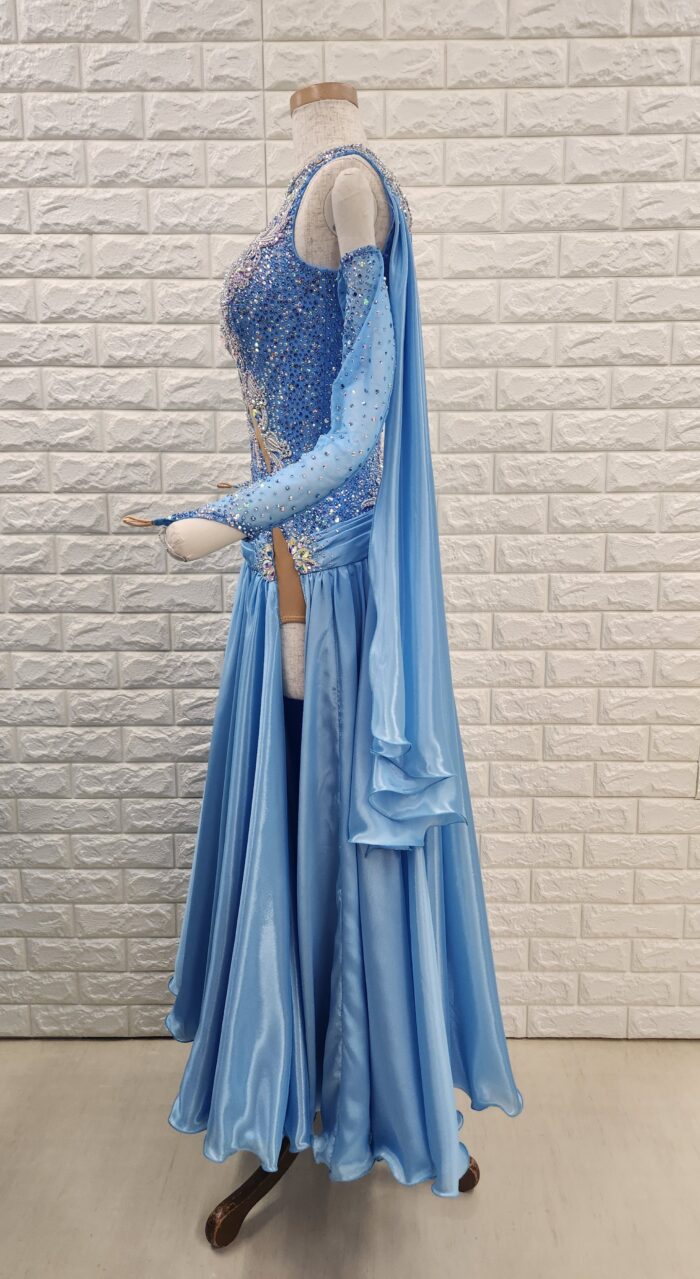 試着・レンタル・購入】社交ダンスドレス アメリカンスムース ブルー