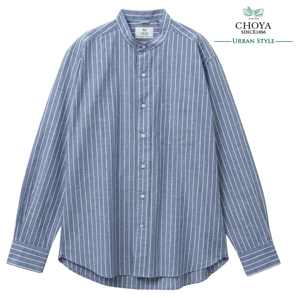 CHOYA URBAN STYLE カジュアルシャツ リネンシャツ スタンドカラー