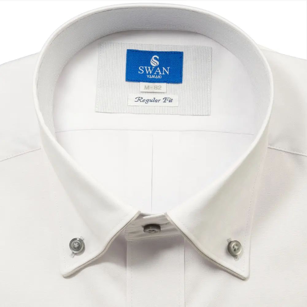 ワイシャツ 無地 ホワイト ドビー エバーフィール SWAN・ブルー