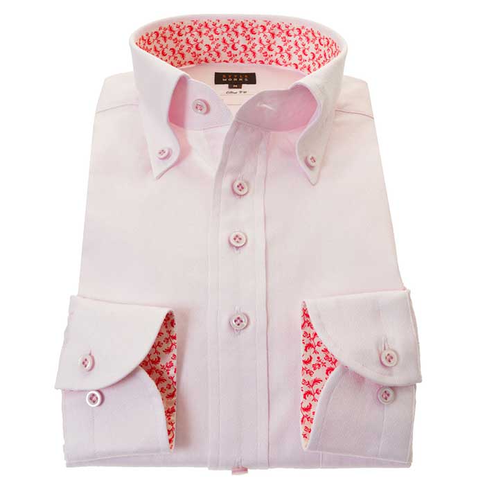 ワイシャツ チェック ピンク ジャカード | STYLE WORKS（スタイル