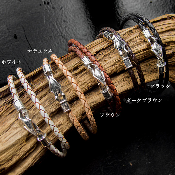 レザーブレスレット×シルバー 2重巻き [DG-008]